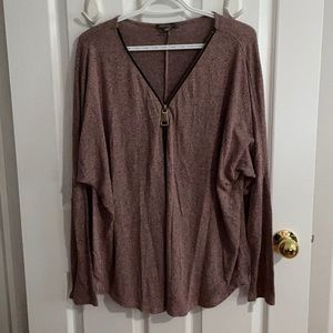 Suzy Shier Quarter Zip Long Sleeve, Size XL